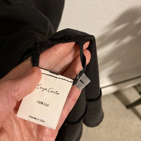 Black Enza Costa Silk Dress Size 1 - Picture 6 of 8